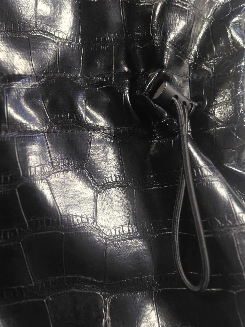 DKNY Black Faux Croc Leather Vest - Men's Sz L Oversize